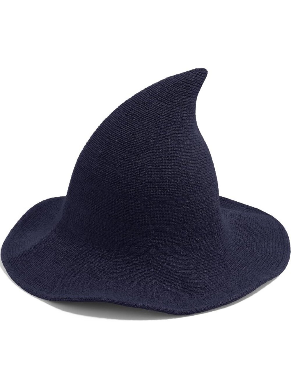 Women's Navy Halloween Witch Wide Brim Foldable Wool Knitteds Wizard Hats